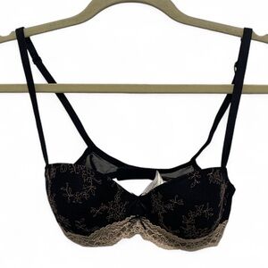 New with Tags Marie Jo Kirsten Dark Blue Lace Balconette Bra Size 32C